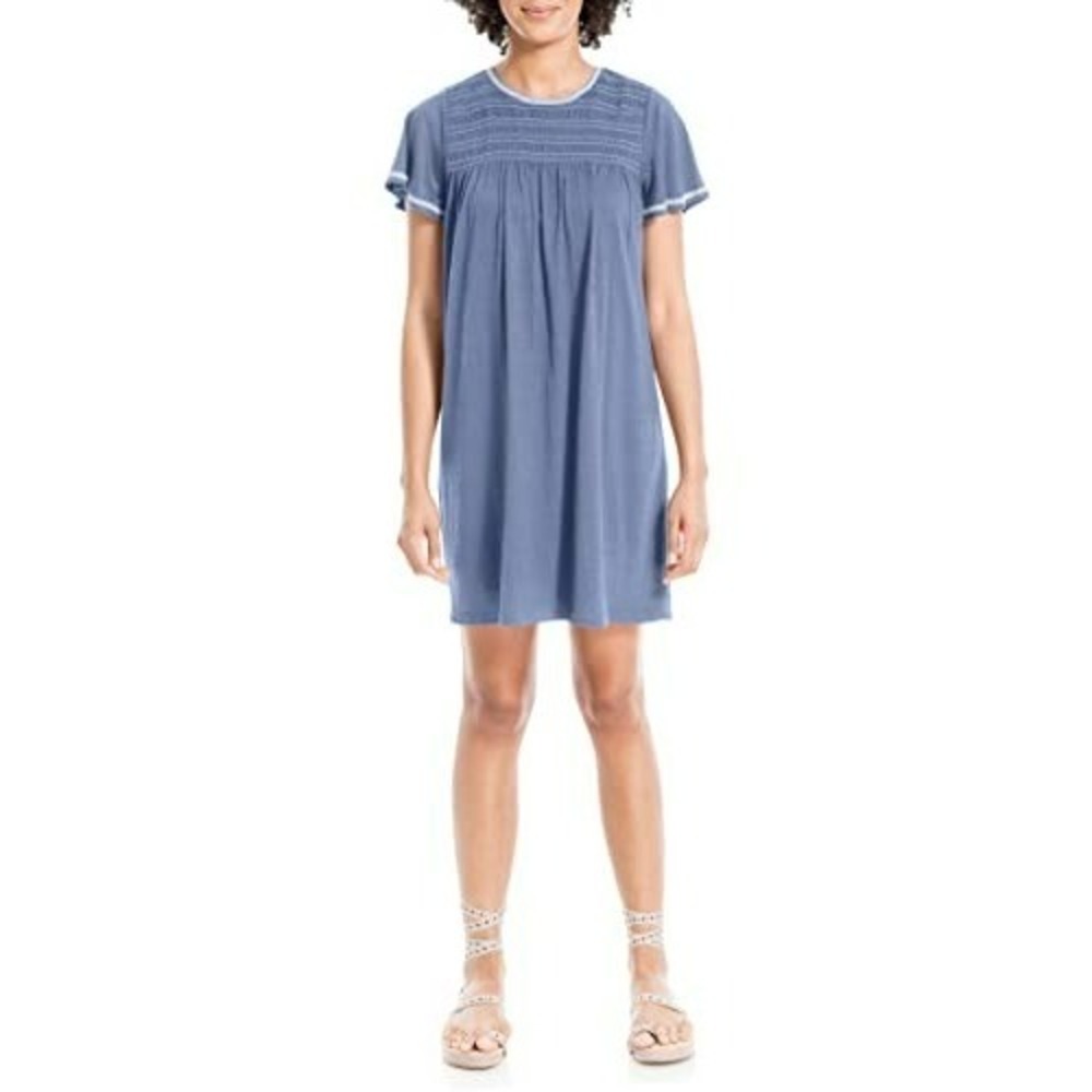 Max Studio Blue Short Sleeve Jersey Dress Mini Women's Size Small